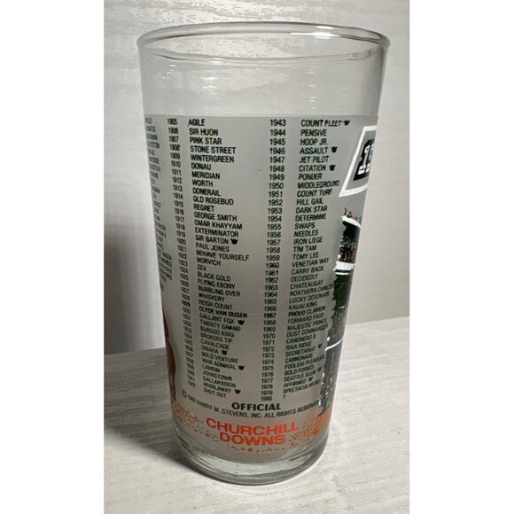 1980 Kentucky Derby Official Glass Churchill Downs Horse Racing Memorabilia - Picture 4 of 11